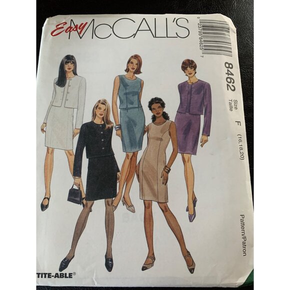 McCall's Misses Dress Shirt Coat Skirt Sewing Pattern Sz 16 - 20 8462 - Uncut - Picture 9 of 9